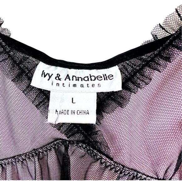 Ivy & Annabelle Pajama Nighties Baby Dolls Black Pink Size L - Picture 3 of 6